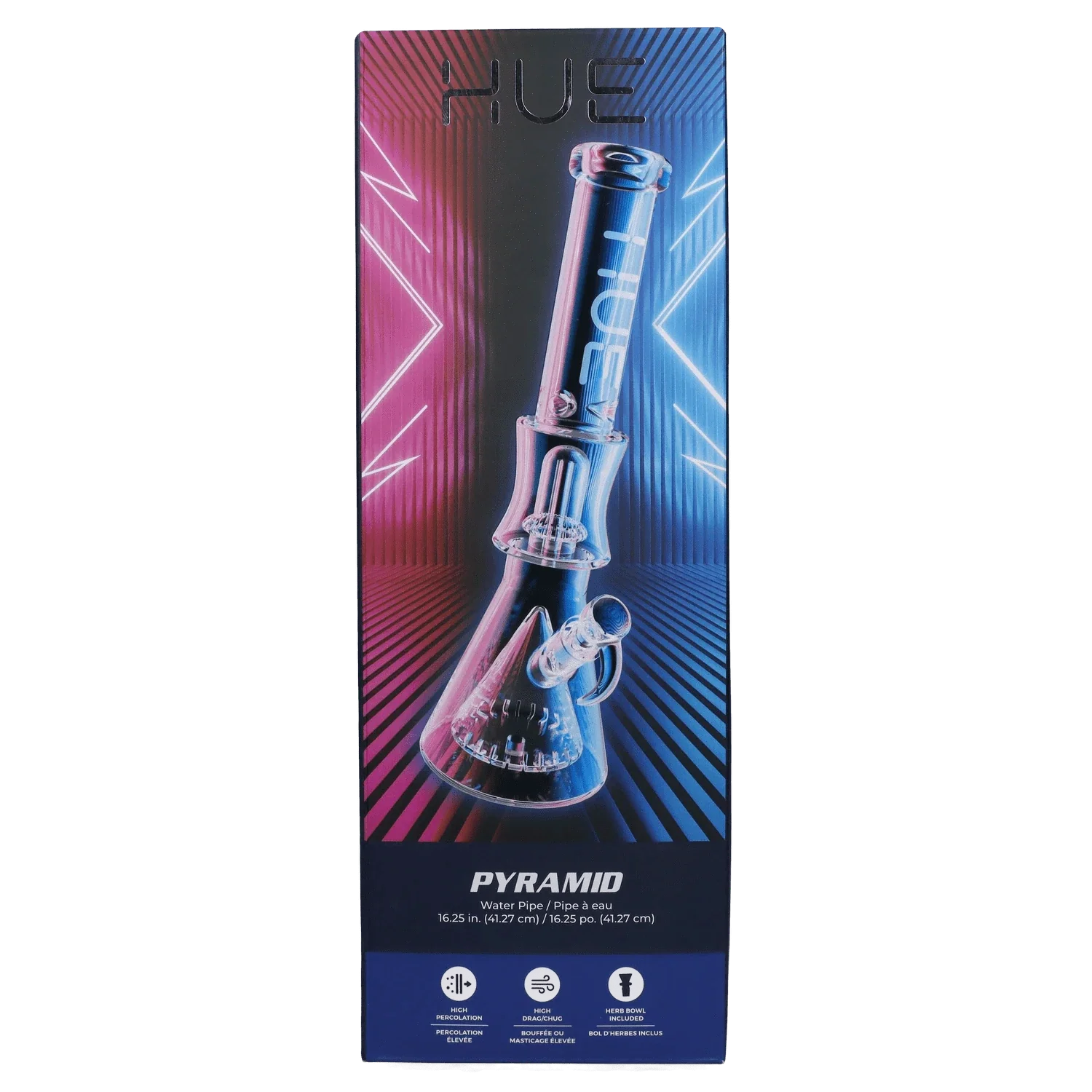 Hue Pyramid Water Pipe Clear - 16.25" - Image 6