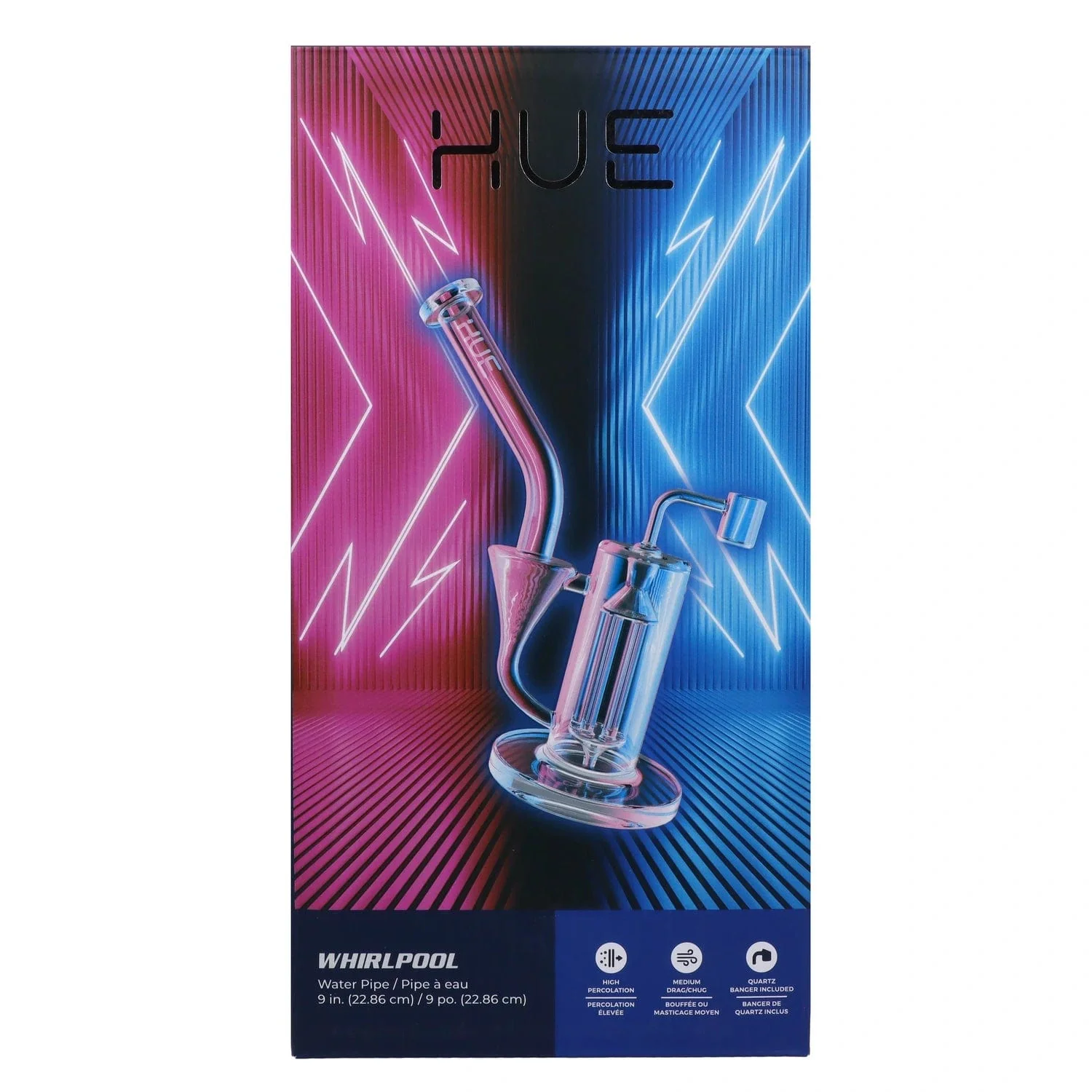 Hue Whirlpool Dab Rig Clear - 9" - Image 10