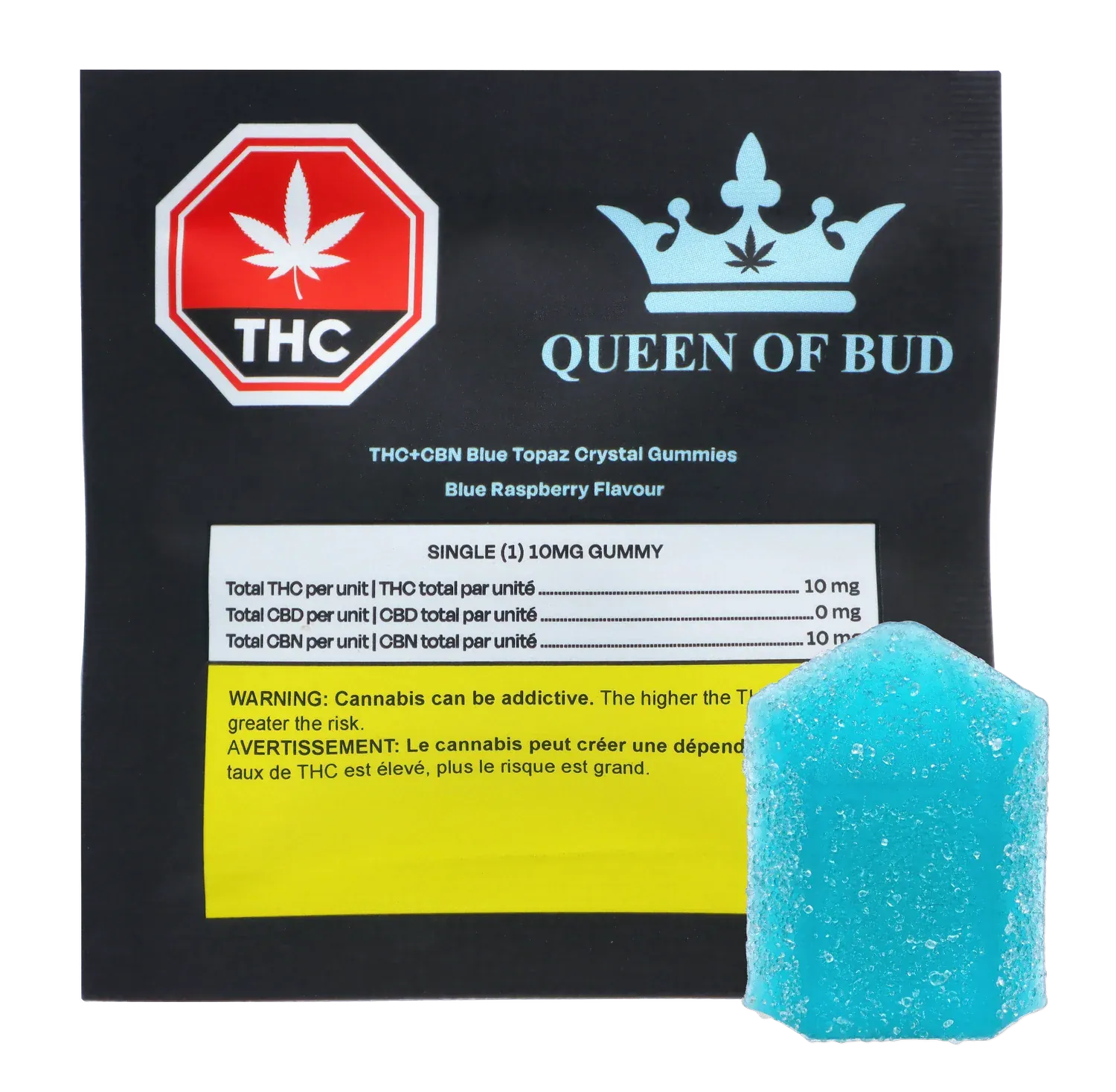 THC+CBN Blue Topaz Crystal Blue Raspberry Gummies - Image 5